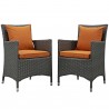 Modway Sojourn 2 Piece Outdoor Patio Sunbrella® Dining Set in Canvas Tuscan - Lifestyle