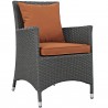 Modway Sojourn 2 Piece Outdoor Patio Sunbrella® Dining Set in Canvas Tuscan - Front Side Angle