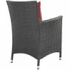 Modway Sojourn 4 Piece Outdoor Patio Sunbrella® Dining Set - Canvas Red - Back Side Angle - Modway Sojourn 4 Piece Outdoor Patio Sunbrella® Dining Set - Canvas Red - Back Side Angle