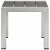Modway Shore Outdoor Patio Aluminum Side Table - Silver Gray - Front Angle - Modway Shore Outdoor Patio Aluminum Side Table - Silver Gray - Front Angle
