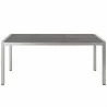 Modway Shore Outdoor Patio Aluminum Dining Table - Silver Gray - Front Angle - Modway Shore Outdoor Patio Aluminum Dining Table - Silver Gray - Front Angle