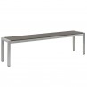 Modway Shore Outdoor Patio Aluminum Bench - Silver Gray - Front Side Angle