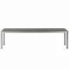 Modway Shore Outdoor Patio Aluminum Bench - Silver Gray - Front Angle - Modway Shore Outdoor Patio Aluminum Bench - Silver Gray - Front Angle