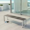 Modway Shore Outdoor Patio Aluminum Bench - Silver Gray - Lifestyle