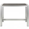 Modway Shore Outdoor Patio Aluminum Rectangle Bar Table - Silver Gray - Front Angle