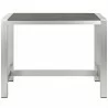 Modway Shore Outdoor Patio Aluminum Rectangle Bar Table - Silver Gray - Front Angle - Modway Shore Outdoor Patio Aluminum Rectangle Bar Table - Silver Gray - Front Angle