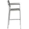 Modway Shore Outdoor Patio Aluminum Bar Stool - Silver Gray - Side Angle