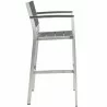 Modway Shore Outdoor Patio Aluminum Bar Stool - Silver Gray - Side Angle - Modway Shore Outdoor Patio Aluminum Bar Stool - Silver Gray - Side Angle
