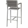 Modway Shore Outdoor Patio Aluminum Bar Stool - Silver Gray - Back  Side Angle - Modway Shore Outdoor Patio Aluminum Bar Stool - Silver Gray - Back  Side Angle