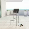 Modway Shore Outdoor Patio Aluminum Bar Stool - Silver Gray - Lifestyle - Modway Shore Outdoor Patio Aluminum Bar Stool - Silver Gray - Lifestyle