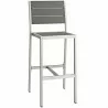Modway Shore Outdoor Patio Aluminum Armless Bar Stool - Silver Gray - Front Side Angle - Modway Shore Outdoor Patio Aluminum Armless Bar Stool - Silver Gray - Front Side Angle