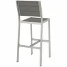 Modway Shore Outdoor Patio Aluminum Armless Bar Stool - Silver Gray - Back Side Angle - Modway Shore Outdoor Patio Aluminum Armless Bar Stool - Silver Gray - Back Side Angle
