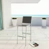 Modway Shore Outdoor Patio Aluminum Armless Bar Stool - Silver Gray - Lifestyle - Modway Shore Outdoor Patio Aluminum Armless Bar Stool - Silver Gray - Lifestyle