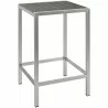 Modway Shore Outdoor Patio Aluminum Bar Table - Silver Gray - Front Side Angle - Modway Shore Outdoor Patio Aluminum Bar Table - Silver Gray - Front Side Angle