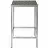 Modway Shore Outdoor Patio Aluminum Bar Table - Silver Gray - Front Angle - Modway Shore Outdoor Patio Aluminum Bar Table - Silver Gray - Front Angle