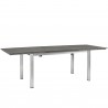 Modway Shore Outdoor Patio Wood Dining Table - Silver Gray - Extended in Front Side Angle