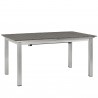 Modway Shore Outdoor Patio Wood Dining Table - Silver Gray - Front Side Angle