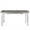 Modway Shore Outdoor Patio Wood Dining Table - Silver Gray - Front Angle