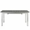 Modway Shore Outdoor Patio Wood Dining Table - Silver Gray - Front Angle - Modway Shore Outdoor Patio Wood Dining Table - Silver Gray - Front Angle