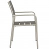 Modway Shore Outdoor Patio Aluminum Dining Rounded Armchair - Silver Gray - Side Angle