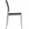 Modway Shore Outdoor Patio Aluminum Side Chair in Silver Black - Side Angle