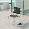 Modway Shore Outdoor Patio Aluminum Side Chair in Silver Black - Lifestyle