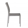 Modway Shore Outdoor Patio Aluminum Side Chair in Silver Gray - Side Angle