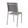 Modway Shore Outdoor Patio Aluminum Side Chair in Silver Gray - Back Side Angle