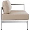 Modway Shore Right-Arm Corner Sectional Outdoor Patio Aluminum Loveseat - Silver Navy - Side