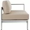Modway Shore Right-Arm Corner Sectional Outdoor Patio Aluminum Loveseat - Silver Navy - Side - Modway Shore Right-Arm Corner Sectional Outdoor Patio Aluminum Loveseat - Silver Navy - Side