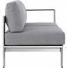 Modway Shore Right-Arm Corner Sectional Outdoor Patio Aluminum Loveseat - Silver Gray - Side Angle