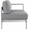 Modway Shore Right-Arm Corner Sectional Outdoor Patio Aluminum Loveseat - Silver Gray - Side Angle - Modway Shore Right-Arm Corner Sectional Outdoor Patio Aluminum Loveseat - Silver Gray - Side Angle