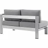 Modway Shore Right-Arm Corner Sectional Outdoor Patio Aluminum Loveseat - Silver Gray - Back Side Angle - Modway Shore Right-Arm Corner Sectional Outdoor Patio Aluminum Loveseat - Silver Gray - Back Side Angle