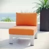 Modway Shore Armless Outdoor Patio Aluminum Chair - Silver Orange - Lifestyle - Modway Shore Armless Outdoor Patio Aluminum Chair - Silver Orange - Lifestyle