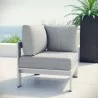 Modway Shore Outdoor Patio Aluminum Corner Sofa in Silver Gray - Lifestyle - Modway Shore Outdoor Patio Aluminum Corner Sofa in Silver Gray - Lifestyle