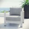 Modway Shore Outdoor Patio Aluminum Armchair - Silver Gray - Lifestyle - Modway Shore Outdoor Patio Aluminum Armchair - Silver Gray - Lifestyle