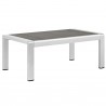 Modway Shore Outdoor Patio Aluminum Coffee Table - Silver Gray - Front Side Angle