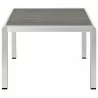 Modway Shore Outdoor Patio Aluminum Coffee Table - Silver Gray - Side Angle - Modway Shore Outdoor Patio Aluminum Coffee Table - Silver Gray - Side Angle