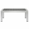 Modway Shore Outdoor Patio Aluminum Coffee Table - Silver Gray - Front Angle - Modway Shore Outdoor Patio Aluminum Coffee Table - Silver Gray - Front Angle