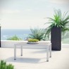 Modway Shore Outdoor Patio Aluminum Coffee Table - Silver Gray - Lifestyle