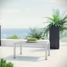 Modway Shore Outdoor Patio Aluminum Coffee Table - Silver Gray - Lifestyle - Modway Shore Outdoor Patio Aluminum Coffee Table - Silver Gray - Lifestyle