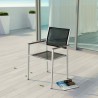 Modway Shore Outdoor Patio Aluminum Dining Chair in Silver Black - Lifestyle