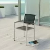 Modway Shore Outdoor Patio Aluminum Dining Chair in Silver Black - Lifestyle - Modway Shore Outdoor Patio Aluminum Dining Chair in Silver Black - Lifestyle