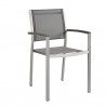 Modway Shore Outdoor Patio Aluminum Dining Chair in Silver Gray - Front Side Angle