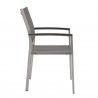 Modway Shore Outdoor Patio Aluminum Dining Chair in Silver Gray - Side Angle