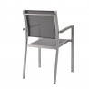 Modway Shore Outdoor Patio Aluminum Dining Chair in Silver Gray - Back Side Angle