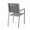 Modway Shore Outdoor Patio Aluminum Dining Chair in Silver Gray - Back Side Angle - Modway Shore Outdoor Patio Aluminum Dining Chair in Silver Gray - Back Side Angle