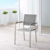 Modway Shore Outdoor Patio Aluminum Dining Chair in Silver Gray - Lifestyle