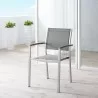 Modway Shore Outdoor Patio Aluminum Dining Chair in Silver Gray - Lifestyle - Modway Shore Outdoor Patio Aluminum Dining Chair in Silver Gray - Lifestyle