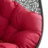 Modway Hide Outdoor Patio Swing Chair With Stand in Gray Red - Seat Closeup Angle - Modway Hide Outdoor Patio Swing Chair With Stand in Gray Red - Seat Closeup Angle